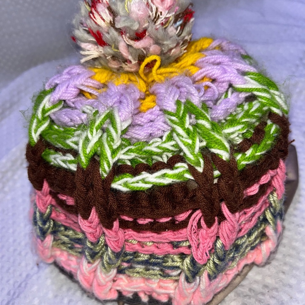 Crocheted winter hat